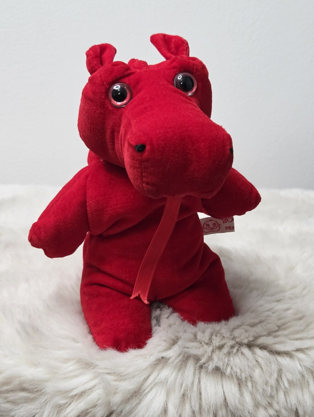 Vintage Toosipegs Red Welsh Dragon Soft Toy Plush Beanie Beanbag 7"